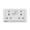 ổ cắm đôi 3 chấu chuẩn bs 13A seata trắng